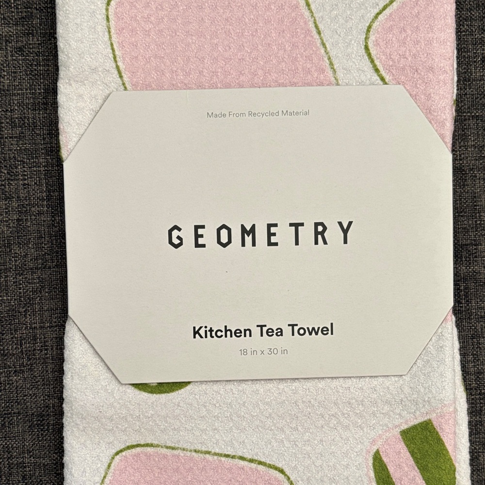 GEOMETRY Pink & Green Pickleball Kitchen Tea Towel - Picture 2 of 5